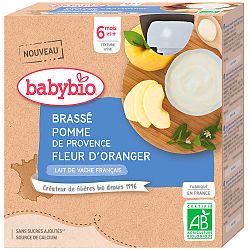 Babybio Brassé jablko pomarančový kvet 4 x 85 g