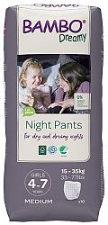 BAMBO Dreamy Night Pants Nohavičky plienkové jednorazové Girls 4-7 rokov (15-35 kg) 10 ks