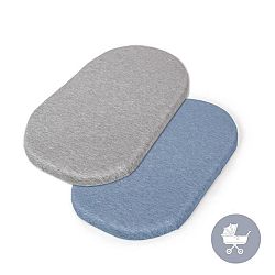 CEBA Plachta do kočíku 73-80x 30-37 cm 2 ks Light Grey+Blue