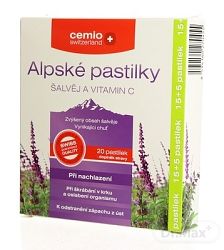 Cemio Alpské pastilky Šalvia a Vitamín C 20 ks