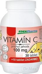 EdenPharma Vitamín C 100 mg príchuť jahoda 40 tabliet