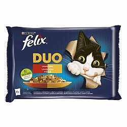 FELIX Fantastic DUO Multipack 12(4x85g) kura a obličky/ hovädzie a hydina/ morka a pečeň/ jahňacie a teľacie