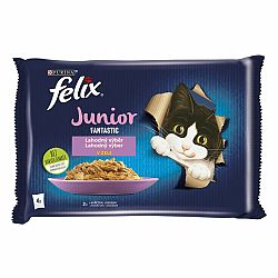 FELIX Fantastic JUNIOR Multipack 12(4x85g) - kura/losos v želé