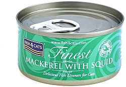 FISH4CATS Konzerva pre mačky Finest makrela s kalmárom 70 g