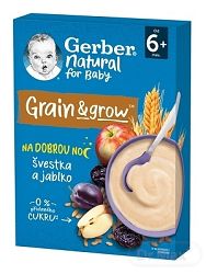 Gerber Natural Mliečna Pšenično-ovsená jablko a slivka 220 g