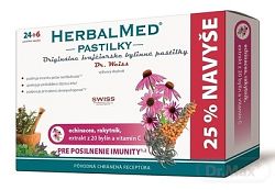 Herbalmed Dr. Weiss pastilky pre posilnenie imunity Echinacea Rakytník 20 bylín Vitamín C pastilky 24+6 navyše 30 ks