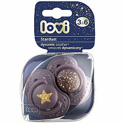 Lovi Dynamický utišujúci cumlík 3-6m 2ks Stardust fialový