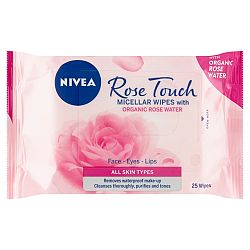 Nivea Micelárna obrúsky s ružovou vodou Micellar Rose Water Wipes 25 ks