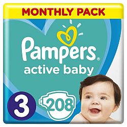 Pampers Active Baby 3 Midi 5-9 kg 208 ks