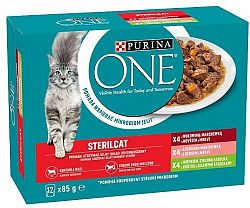 PURINA ONE Multipack Sterilcat mini filetky s hovädzím a mrkvou 6(12x85g)