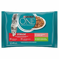 PURINA ONE Multipack Sterilcat mini filetky s morkou a zelenými fazuľkami / s lososom a mrkvou v šťave 12(4x85g)