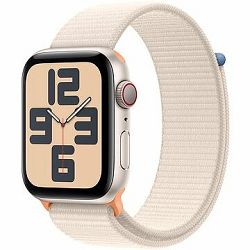 Apple Watch SE Cellular 44 mm Hviezdne biely hliník s hviezdne bielym prevliekacím športovým remienkom