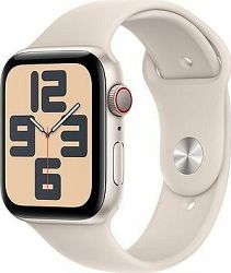 Apple Watch SE Cellular 44 mm Hviezdne biely hliník s hviezdne bielym športovým remienkom – S/M