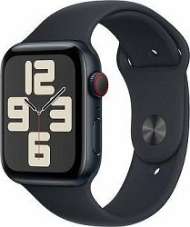 Apple Watch SE Cellular 44 mm Temne atramentový hliník s temne atramentovým športovým remienkom – M/L