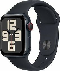 Apple Watch SE Celular 40 mm Tmavo atramentový hliník s tmavo atramentovým športovým remienkom – S/M