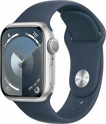 Apple Watch Series 9 41 mm Strieborný hliník s ľadovo modrým športovým remienkom – S/M