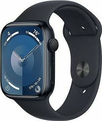 Apple Watch Series 9 45 mm Tmavo atramentový hliník s tmavo atramentovým športovým remienkom – M/L