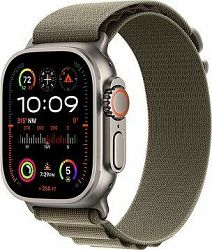 Apple Watch Ultra 2 49 mm titánové puzdro s olivovým alpským ťahom – Large