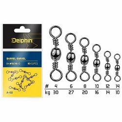 Delphin Barrel Swivel A-02, veľkosť 10, 16 kg, 10 ks