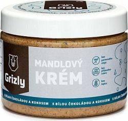 GRIZLY Mandľové maslo s kokosom a bielou čokoládou 500 g