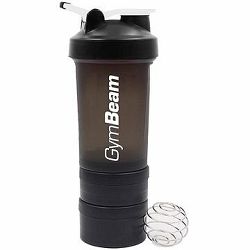 GymBeam Blend Bottle Black White 600 ml + zásobník