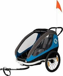 HAMAX Traveller dvojmiestny za bicykel vr. ramená + kočíková súprava Petrol Blue / Grey