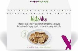 KETOMIX Proteínové chipsy s príchuťou smotany a cibule (4 porcie)