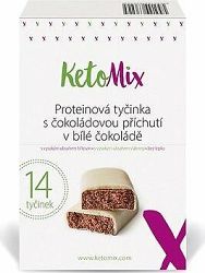 KetoMix Proteínové tyčinky s čokoládovou príchuťou v bielej čokoláde 14 × 40 g