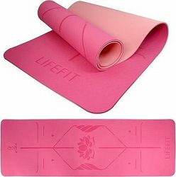 LIFEFIT YOGA MAT LOTOS DUO, 183 × 58 × 0,6 cm, ružová