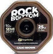 RidgeMonkey RM-Tec Rock Bottom Tungsten Coated Semi Stiff 25 lb 10 m Camo Brown