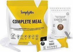 SimplyMix koktejl 450 g (15 porcií), príchuť Čokoláda 60 g (20 porcií, odmerka + ZDARMA tyčinka Simply