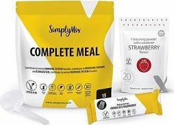 SimplyMix koktejl 450 g (15 porcií, príchuť Jahoda 60 g (20 porcií), odmerka + ZDARMA tyčinka Simply