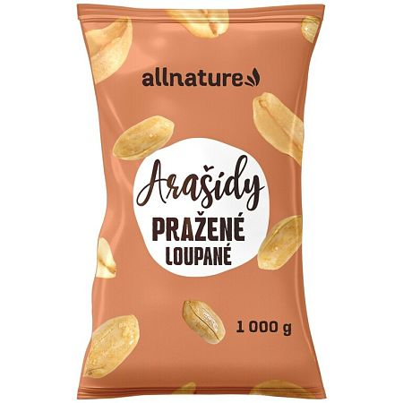 Allnature Arašídy loupané pražené nesolené 1000 g