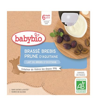 BABYBIO Desiata z ovčieho mlieka slivka 4 x 85 g