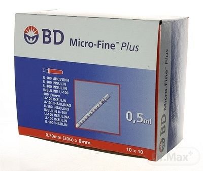 BD Inzulin.stříkačky 0,5 ml x 8 mm U-100 100 ks