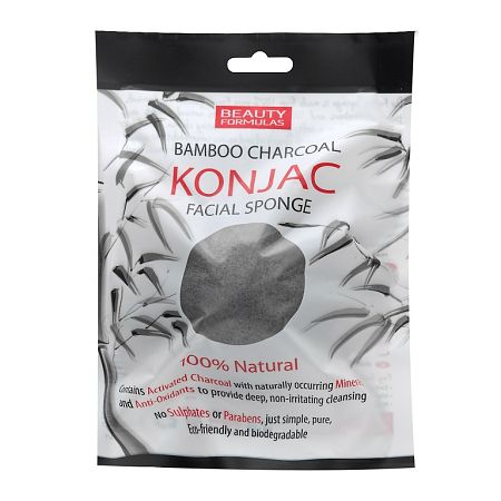 Beauty Formulas Bamboo Charcoal konjac Facial Sponge