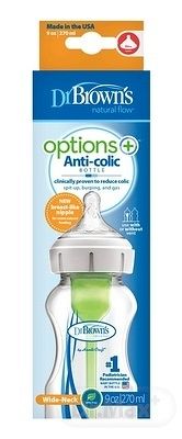 Dr Brown's options Wide neck anti colic plastová růžová so silikón cumľom level 1 1 ks 270ml