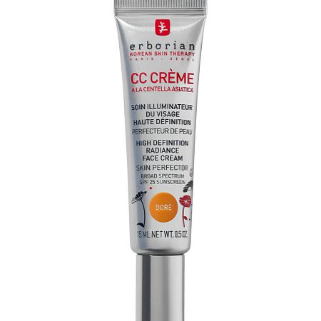 Erborian CC Crème Centella Asiatica rozjasňujúci krém pre jednotný tón pleti SPF25 malé balenie Doré 15 ml