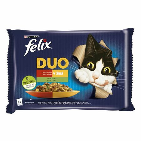 FELIX Fantastic DUO Multipack 12(4x85g) jahňacie a kura/bravčové a zverina so zeleninou