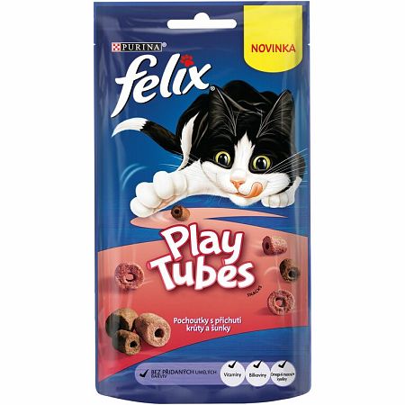 FELIX PLAY TUBES 8x50g s príchuťou morky a šunky