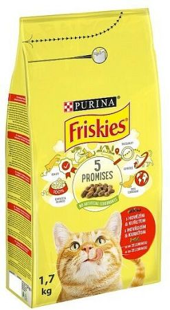 FRISKIES GM 6x1,7kg s hovädzím, kuraťom a pridanou zeleninou