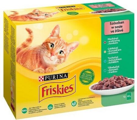 FRISKIES Multipack 6(12x85g) hovädzie/kura/tunak/treska