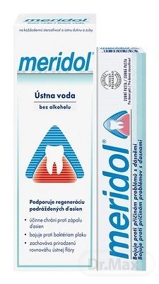 Meridol ústna voda 400 ml + zubná pasta 75 ml