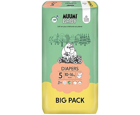 Muumi Baby 5 Maxi+ 10-16 kg, eko plienky 66 ks