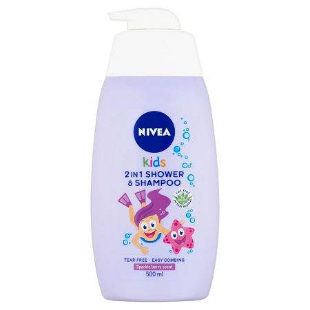 Nivea Kids detský sprchový gél a šampón 2 v 1 vôňa lesného ovocia 500 ml