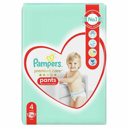 Pampers Premium Care Pants 4 MAXI 9-14 kg 38 ks