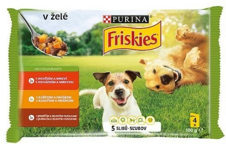 Purina FRISKIES Adult hovädzie + kura + jahňa 4 x 100 g