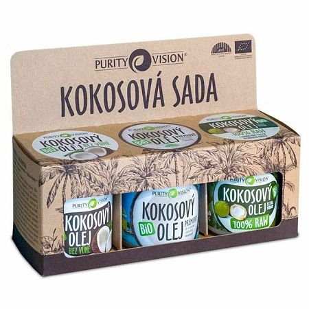 Purity Vision Kokosová sada Raw kokosový olej Panenský kokosový olej Kokosový olej bez vůně