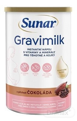 SUNAR Gravimilk s príchuťou čokoláda instantný mliečny nápoj 450 g