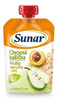 Sunar Ovocná kašička hruška meruňka ovesné vl.120 g